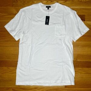 Express Pointelle Cotton Pocket T-Shirt - White - NWT